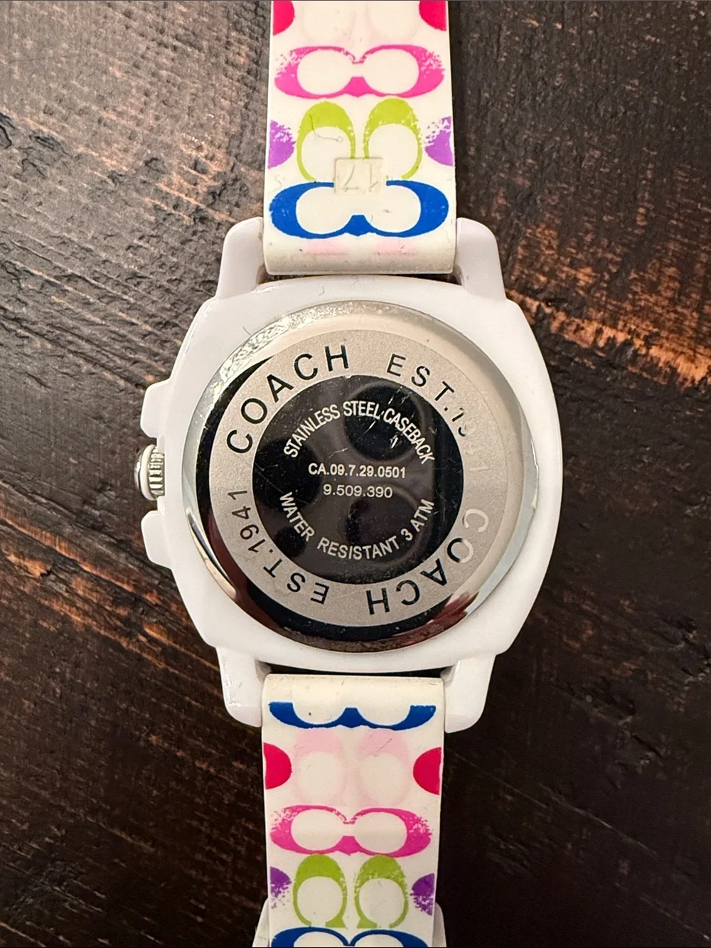 Coach white silicone